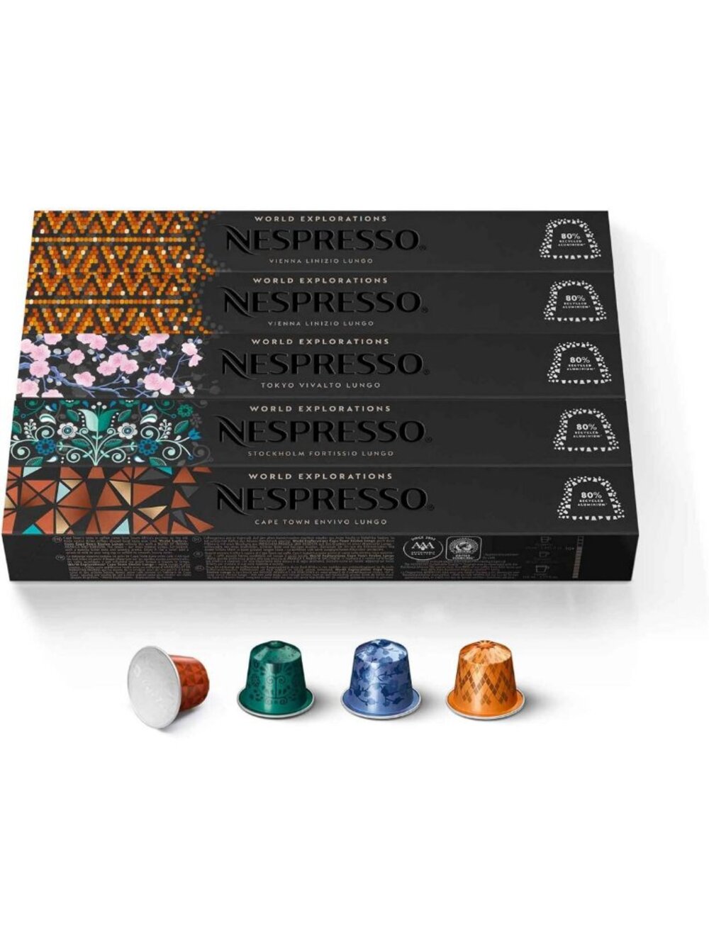 Morning Lungo Coffee Pods Variety Pack - Mixed Roast, 50 Count, Espresso